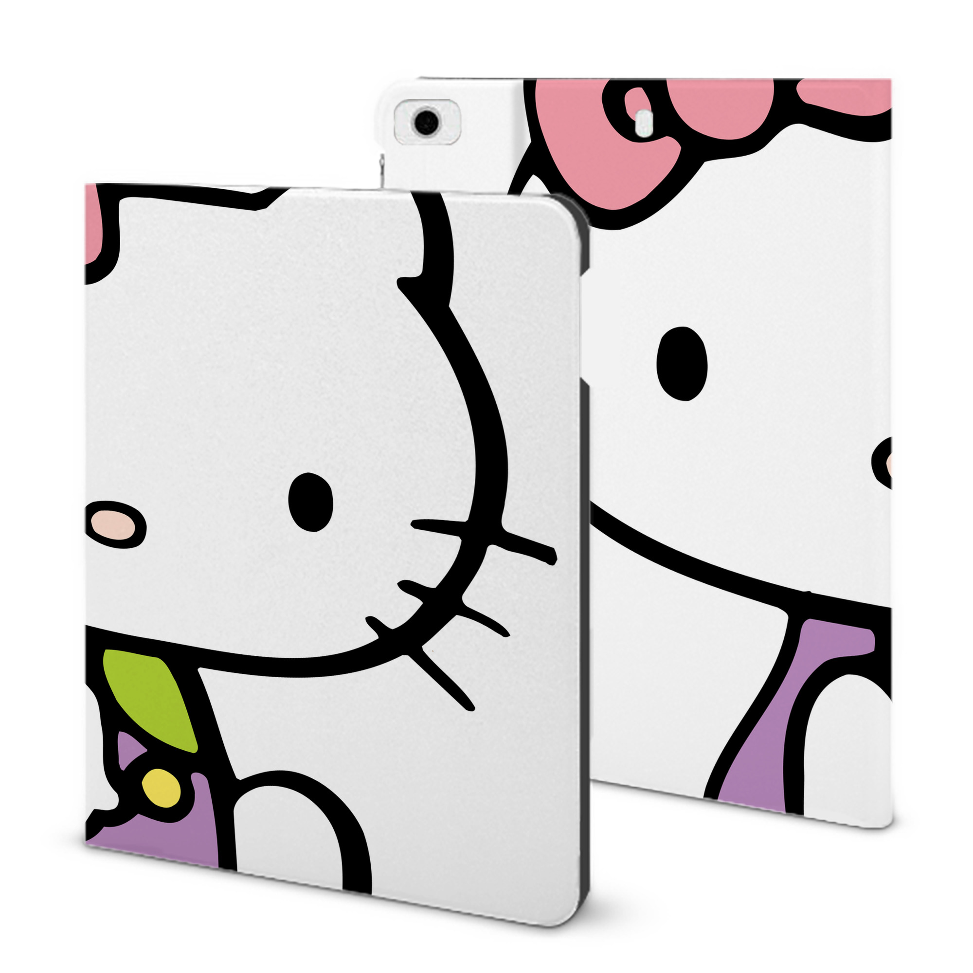 （画像用） Hello Kitty ハローキティ IPad ケース ブック型 PUレザー TPU 耐衝撃 軽量 薄型 ペン収納なし 全面保護 IPad 各モデル対応